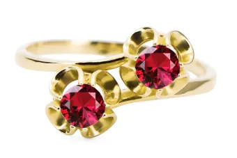 Вінтаж вироби Каблучка Рубін 14K Жовте золото vrc266y